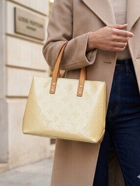 Louis Vuitton Monogram Vernis Small Tote in Pale Yellow